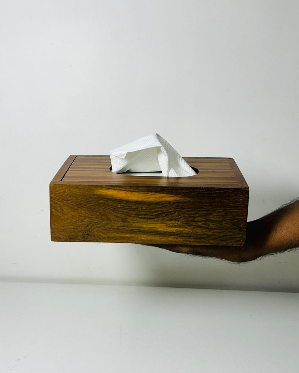 Wooden Tissue Holder - Teak Finish