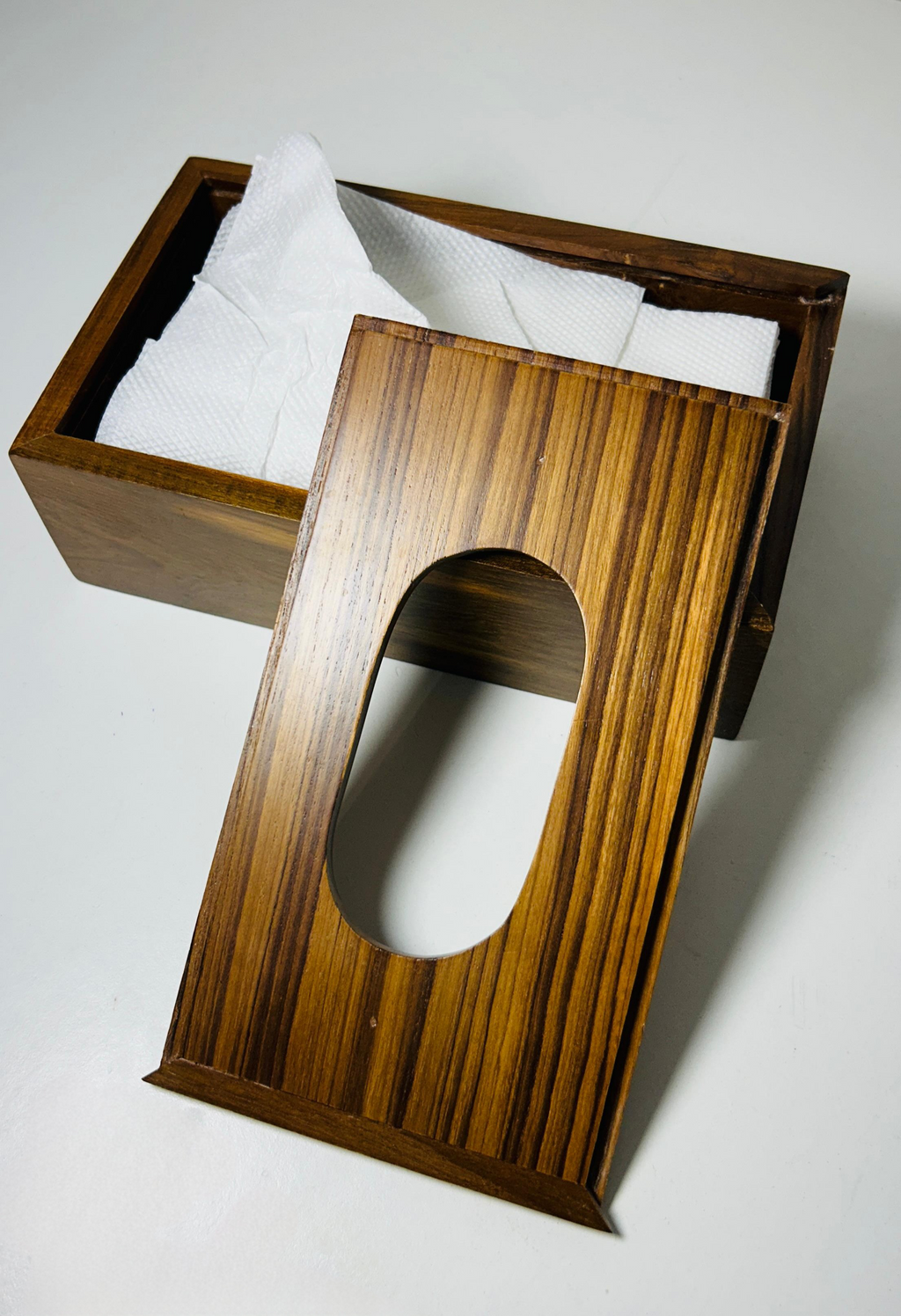 Wooden Tissue Holder - Teak Finish