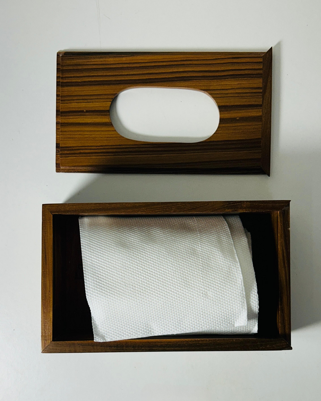 Wooden Tissue Holder - Teak Finish